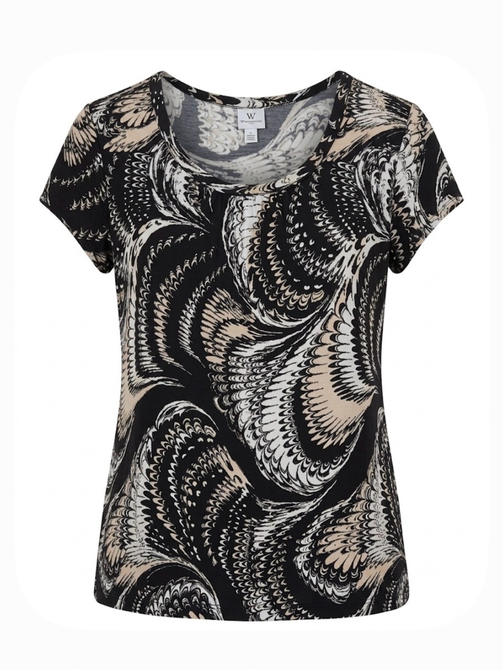 WORTHINGTON Patterned Top Women’s L Black Tan Cream